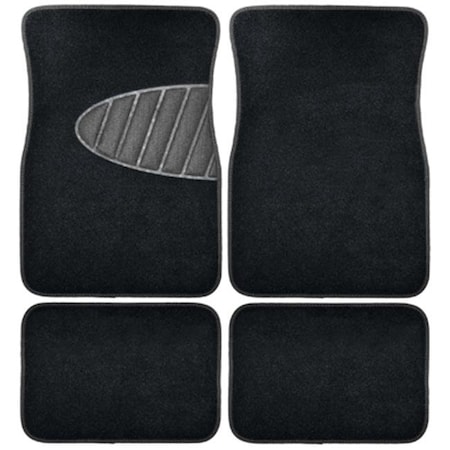 Unique Accessories 78914 Carpet Floor Mat; Black - 4 Piece